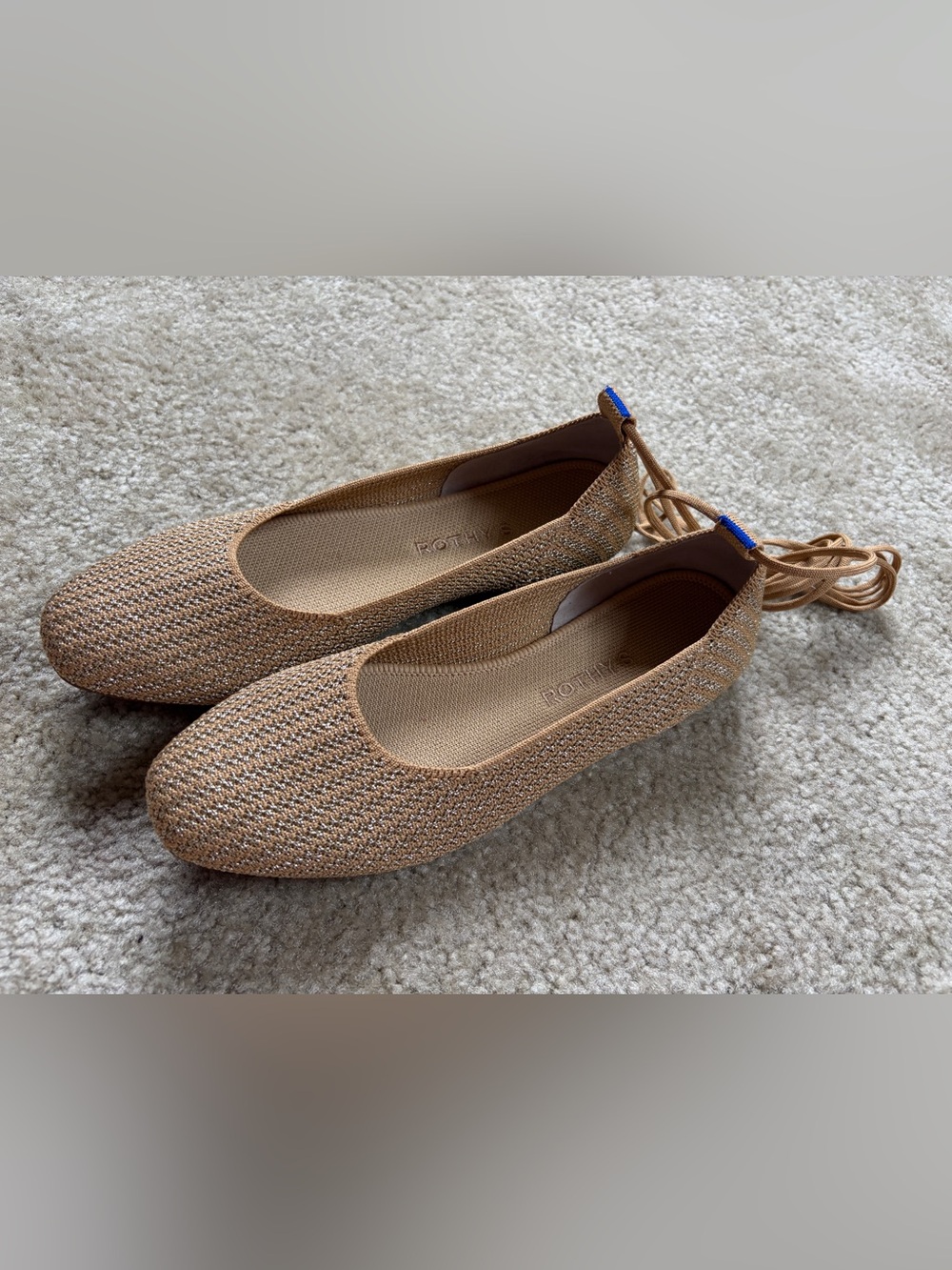 Rothy’s The Square Wrap Ballet Flats In Golden Sun Basketweave - Picture 1 of 9